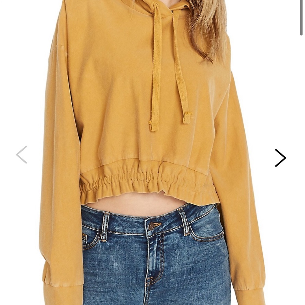 Buffalo David Bitton Cropped Hoodie with Ruffle Trim